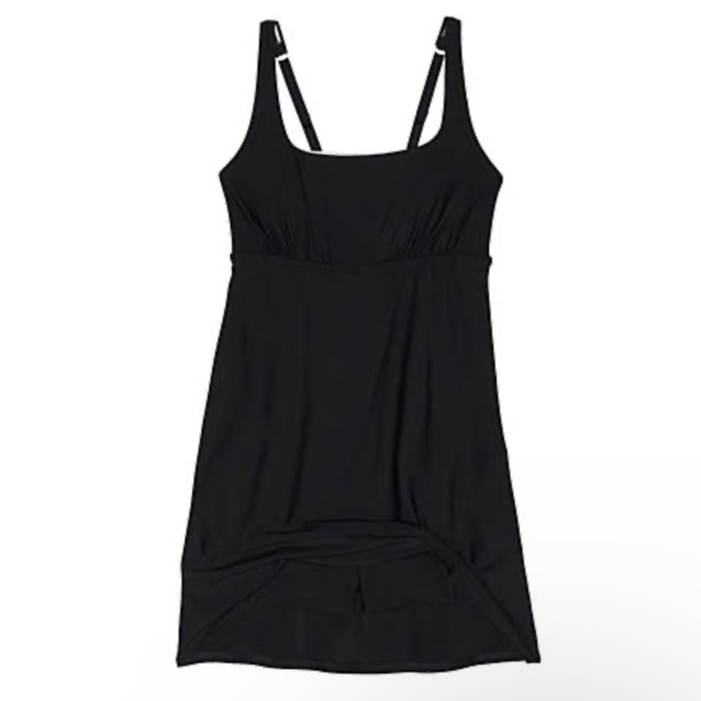 NWT Lands End Womens Black Swim Dress Bathing Suit With Boy Shorts Underneath - Picture 4 of 10